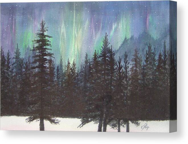 Northern Lights Canvas Print featuring the painting Starlight Dance by Gigi Dequanne