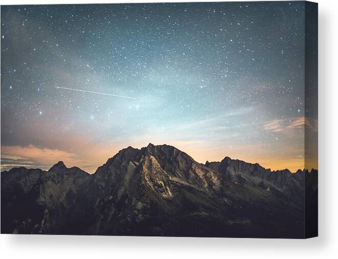 Scenics Canvas Print featuring the photograph Starry night by Oleh_Slobodeniuk