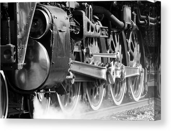 Trains Canvas Print featuring the photograph Steam Engine 3985 by John Freidenberg
