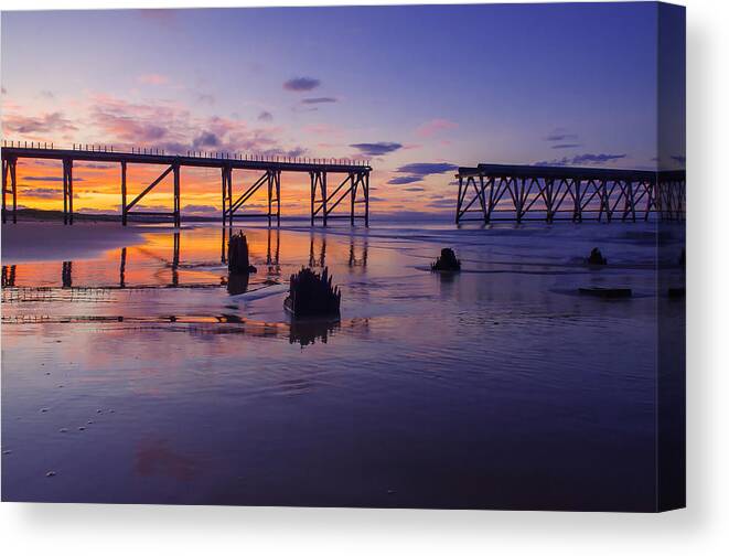  Canvas Print featuring the photograph Steeley Pier by Anthony Melendrez