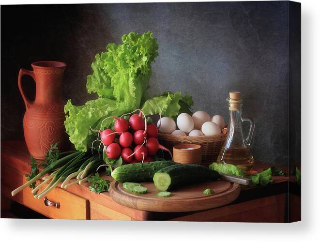 Still Life Canvas Print featuring the photograph Still Life With Vegetables by ??????????? ??????????