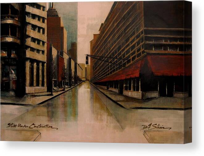  Canvas Print featuring the painting Still Under Construction FOURTEEN by Diane Strain
