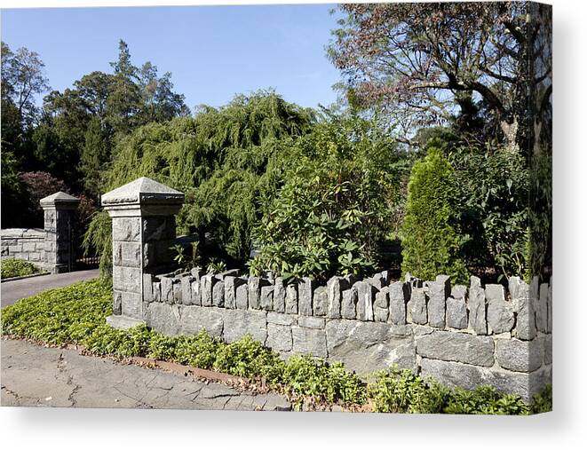 Stone Canvas Print featuring the photograph Stone Fences in Greenwich Connecticut by Carol M Highsmith