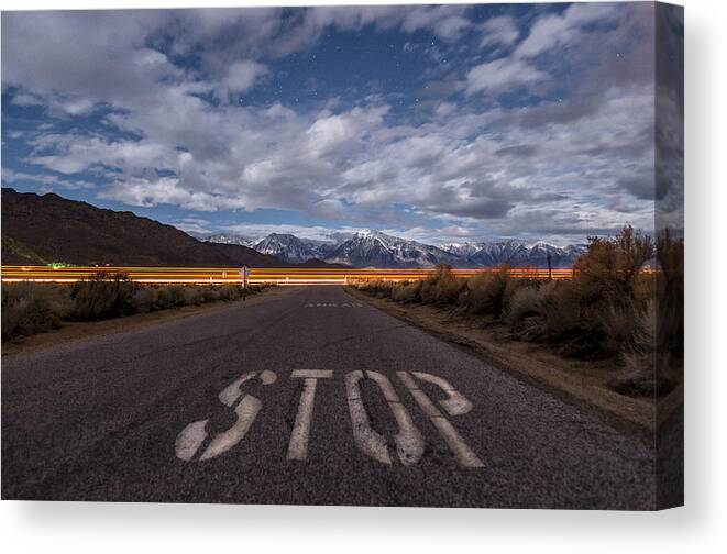 California Canvas Print featuring the photograph Stop Ahead by Cat Connor