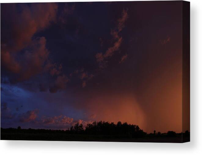 Landscape Canvas Print featuring the photograph Storm Clouds over Yorkton III by Ryan Crouse