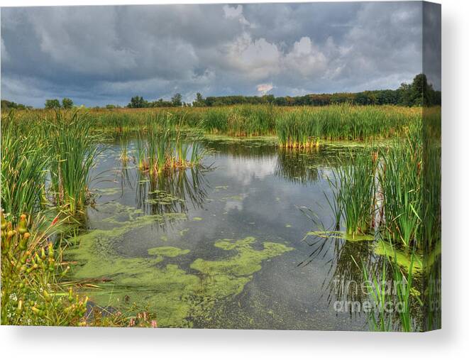 Illinois Canvas Print featuring the photograph Storm Over Crabtree by Deborah Smolinske
