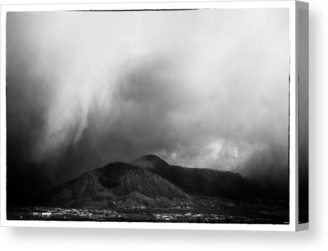Film Noir Canvas Print featuring the photograph Storm Over Mt Paul by Theresa Tahara