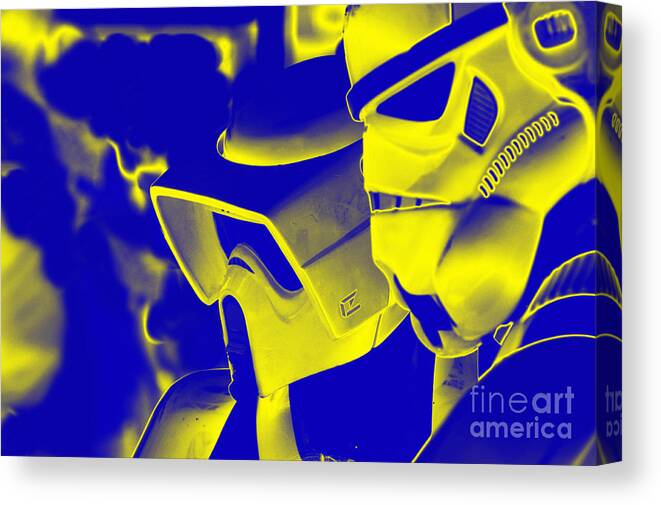 Stormtrooper Canvas Print featuring the photograph Stormtrooper and Biker Scout by Micah May