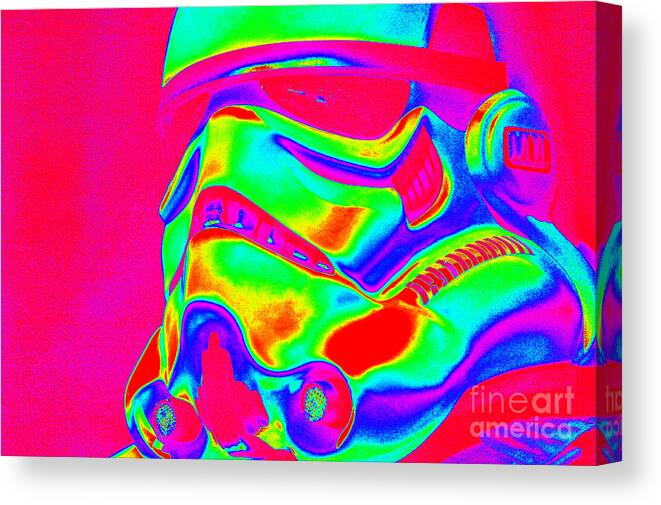 Stormtrooper Canvas Print featuring the photograph Stormtrooper Helmet 31 by Micah May