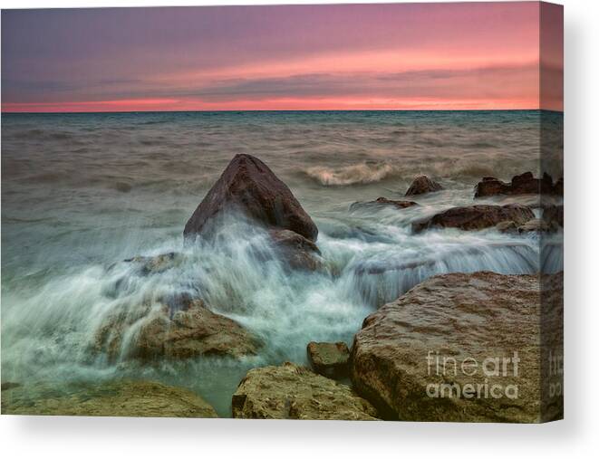 Seascape Canvas Print featuring the photograph Stormy Shore by Charline Xia