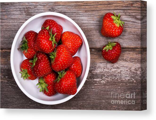 Wood Canvas Print featuring the photograph Strawberries by Jane Rix