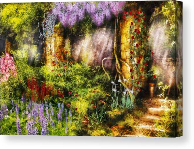 Savad Canvas Print featuring the digital art Summer - I found the lost temple by Mike Savad