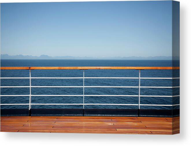 Scenics Canvas Print featuring the photograph Sun Shining On The Boat Deck Of A by Winnie Au