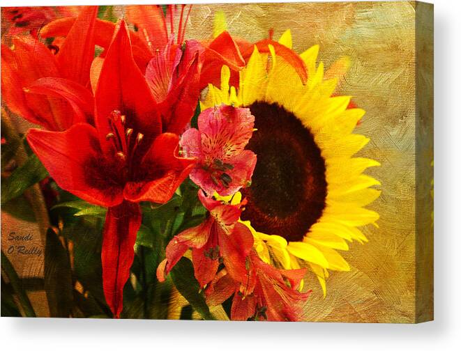 Sunflowers Canvas Print featuring the photograph Sunflower Bouquet by Sandi OReilly