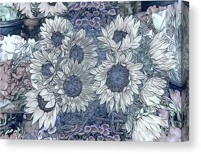 Sunflowers Canvas Print featuring the photograph Sunflowers Paris by Jack Torcello