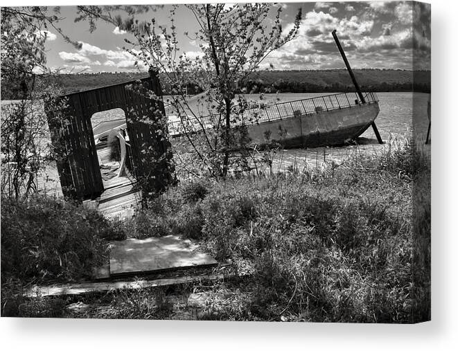 Sinking Boat Canvas Print featuring the photograph Sunken Dreams by Jason Politte