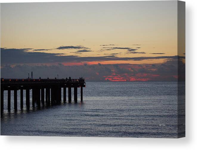 Sunrise Canvas Print featuring the photograph Sunny Isles Fishing Pier Sunrise by Rafael Salazar