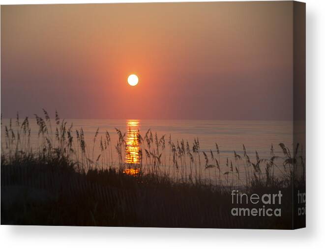 Sunrise Canvas Print featuring the photograph Sunrise at Corolla Outer Banks North Carolina by Diane Diederich