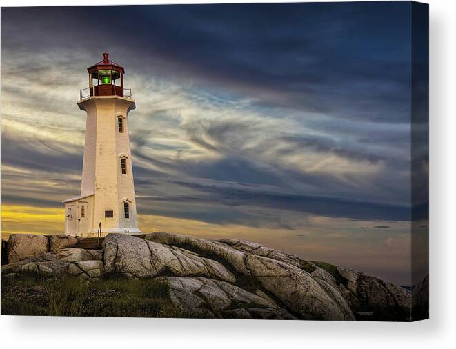 Ighthouse Canvas Print featuring the photograph Sunrise at the Cove by Randall Nyhof