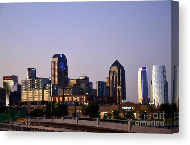 Cityscape Canvas Print featuring the photograph Sunrise off of Lemon Ave by Diana Mary Sharpton