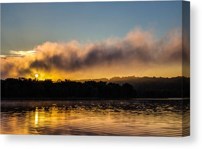 Sunrise Canvas Print featuring the photograph Sunrise on the St. Croix by Adam Mateo Fierro