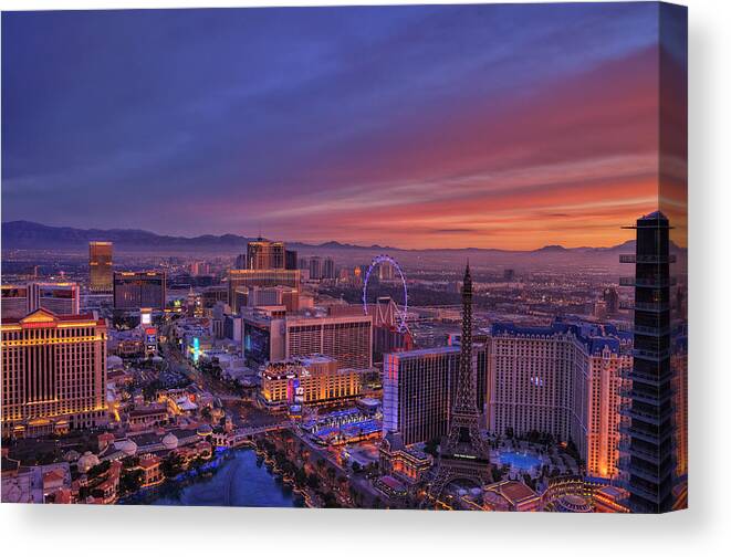 Las Vegas Canvas Print featuring the photograph Sunrise by Stephen Campbell
