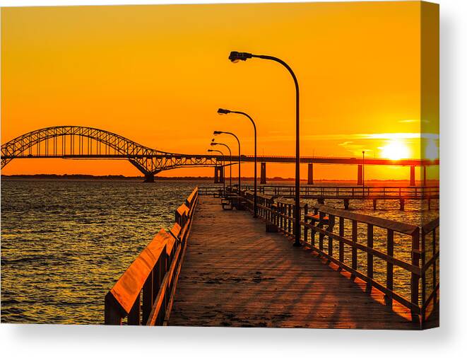 Bayshore Canvas Print featuring the photograph Sunset at Captree by Sean Mills