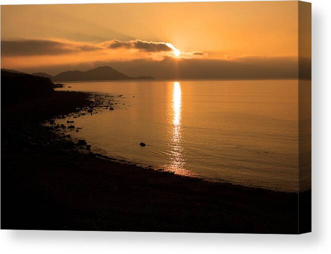 Ireland Canvas Print featuring the photograph Sunset On A Western Shore by Aidan Moran