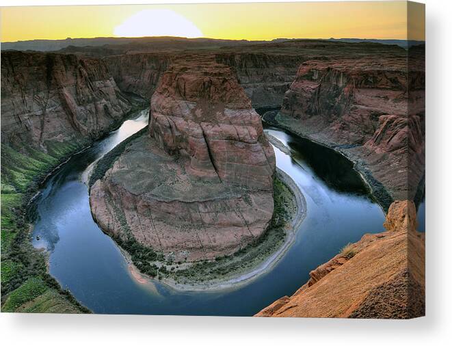Horseshoe Bend Canvas Print featuring the photograph Sunset At Horseshoe Bend by Dan Myers