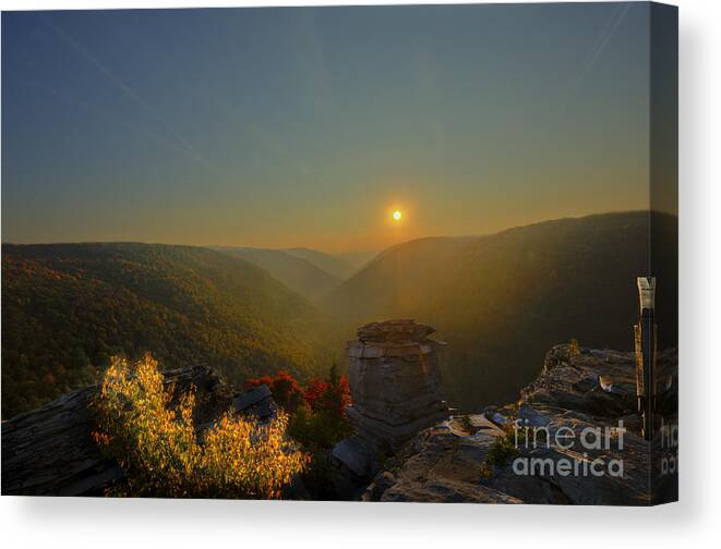 Sunset Canvas Print featuring the photograph Sunset at Lindy Point near Blackwater Falls by Dan Friend