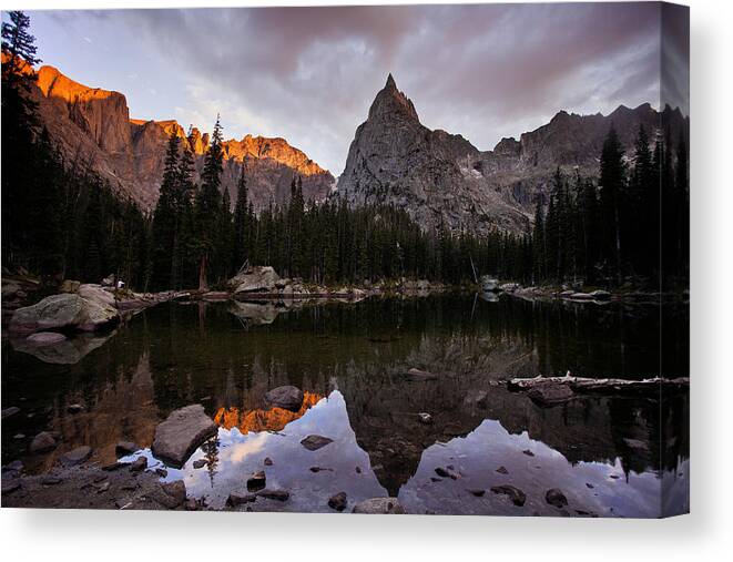 Landscape Canvas Print featuring the photograph Sunset at Lone Eagle by Steven Reed