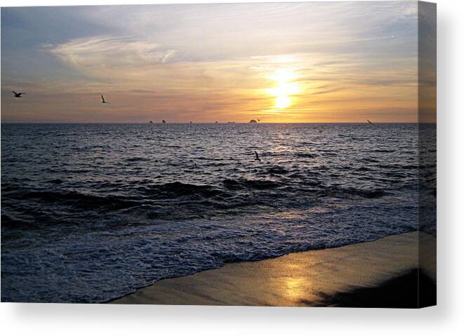 Scenic Canvas Print featuring the photograph Sunset at Paradise Point by AJ Schibig