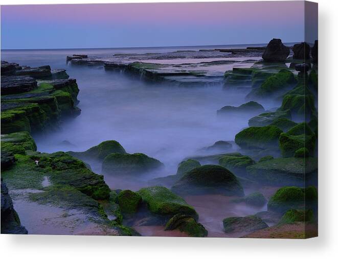 Tranquility Canvas Print featuring the photograph Sunset At Turimetta Beach by Alex Teng