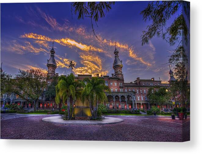 University Of Tampa Canvas Print featuring the photograph Sunset at U.T. by Marvin Spates