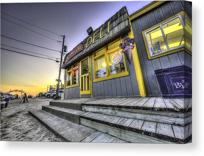 Sunset Bay Canvas Print featuring the photograph Sunset Bay Deli by John Angelo Lattanzio