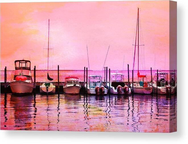 Boat Canvas Print featuring the photograph Sunset Boats by Laura Fasulo