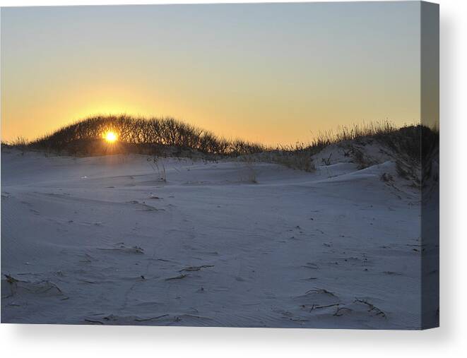 Sunset Dune Island Beach State Park Nj Canvas Print featuring the photograph Sunset Dune Island Beach State Park by Terry DeLuco