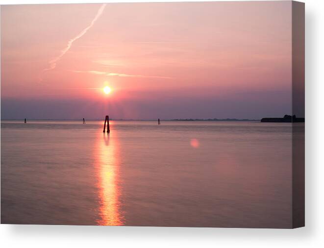 Venice Canvas Print featuring the photograph Sunset in Venice by Andrew Lalchan