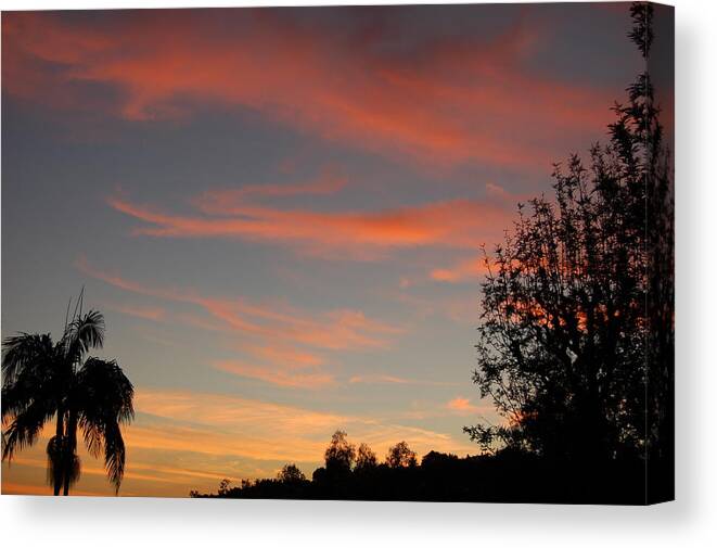 Linda Brody Canvas Print featuring the photograph Sunset Landscape XVI by Linda Brody