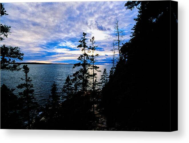 Acadia National Park Canvas Print featuring the photograph Sunset on Bass Harbor by Jeremy Herman