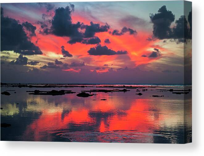 Tranquility Canvas Print featuring the photograph Sunset Over Lagoon by Dallas Stribley