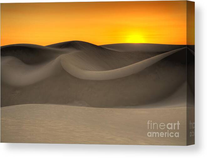 Landscape Canvas Print featuring the photograph Sunset Over The Dunes by Mimi Ditchie
