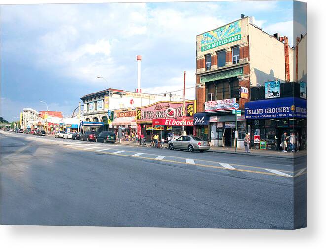 City Canvas Print featuring the photograph Surf Avenue in Coney Island by Ann Murphy