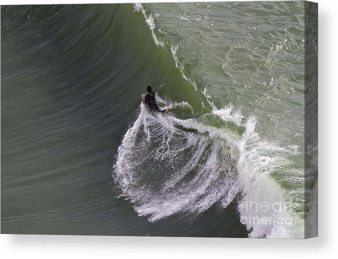 Heiko Canvas Print featuring the photograph Surfing by Heiko Koehrer-Wagner