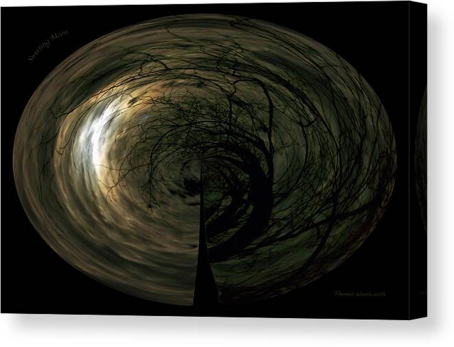 Little Planet Canvas Print featuring the photograph Swirling Moon by Thomas Woolworth