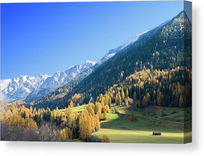 Scenics Canvas Print featuring the photograph Swiss Alps by Zu 09