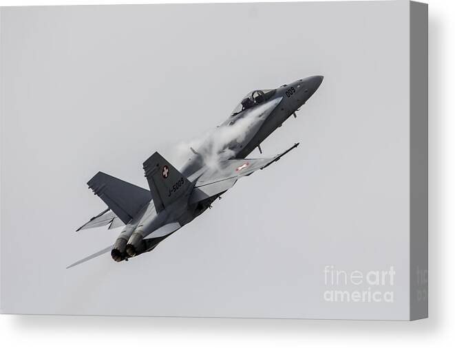 F18 Canvas Print featuring the photograph Swiss Hornet by Airpower Art