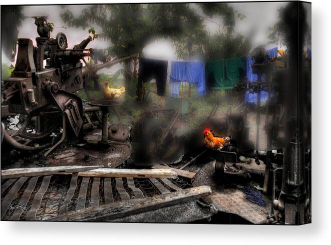 Guinea Canvas Print featuring the photograph Swords to Plowshares by Wayne King