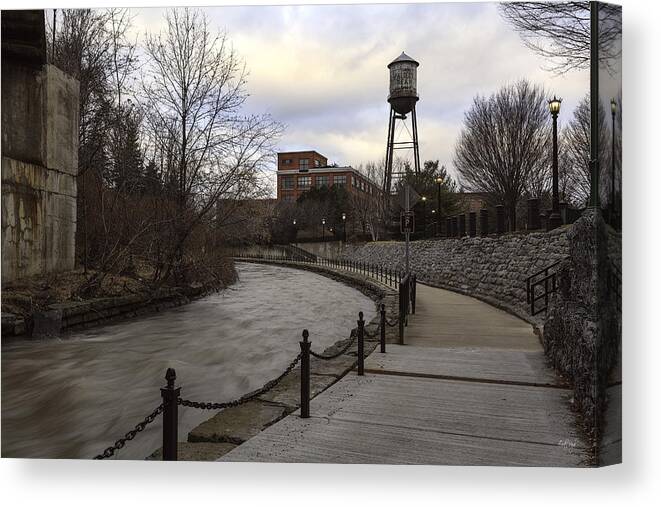 Syracuse Canvas Print featuring the photograph Syracuse Creekwalk by Everet Regal