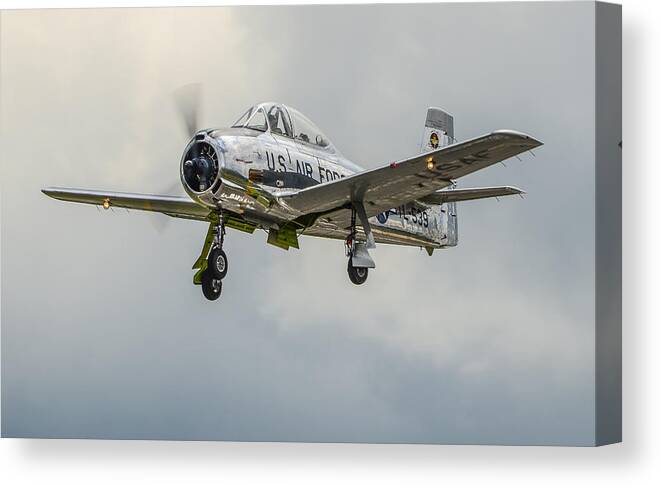 Air Show Canvas Print featuring the photograph T-28 Trojan by Puget Exposure